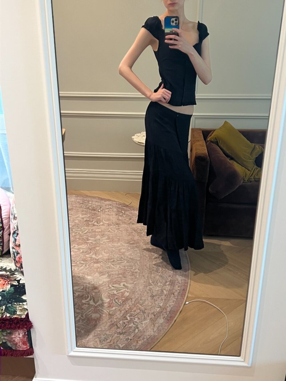 Scotch & Soda Black Lightweight Maxi Skirt